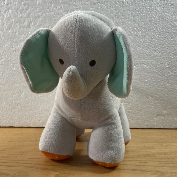 Carters Child of Mine Elephant Plush Musical Windup Gray Corduroy Ears 9" Lovey - Picture 1 of 13